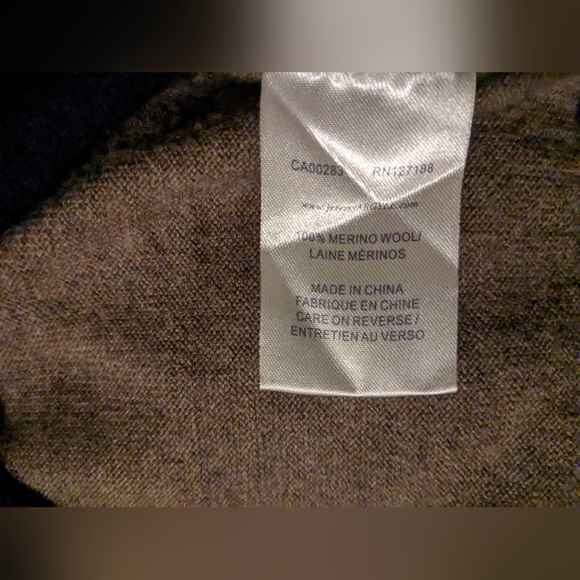 Full zip 100% Merino Wool Brown Sweater, Size M - Picture 3 of 4